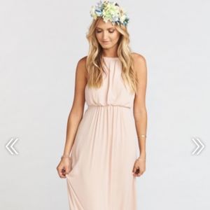 AMANDA MAXI DRESS ~ DUSTY BLUSH CRISP XS
